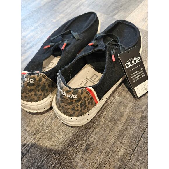 Hey dudes Wendy jungle black leopard print slip on womens sz 8 new - Picture 3 of 8